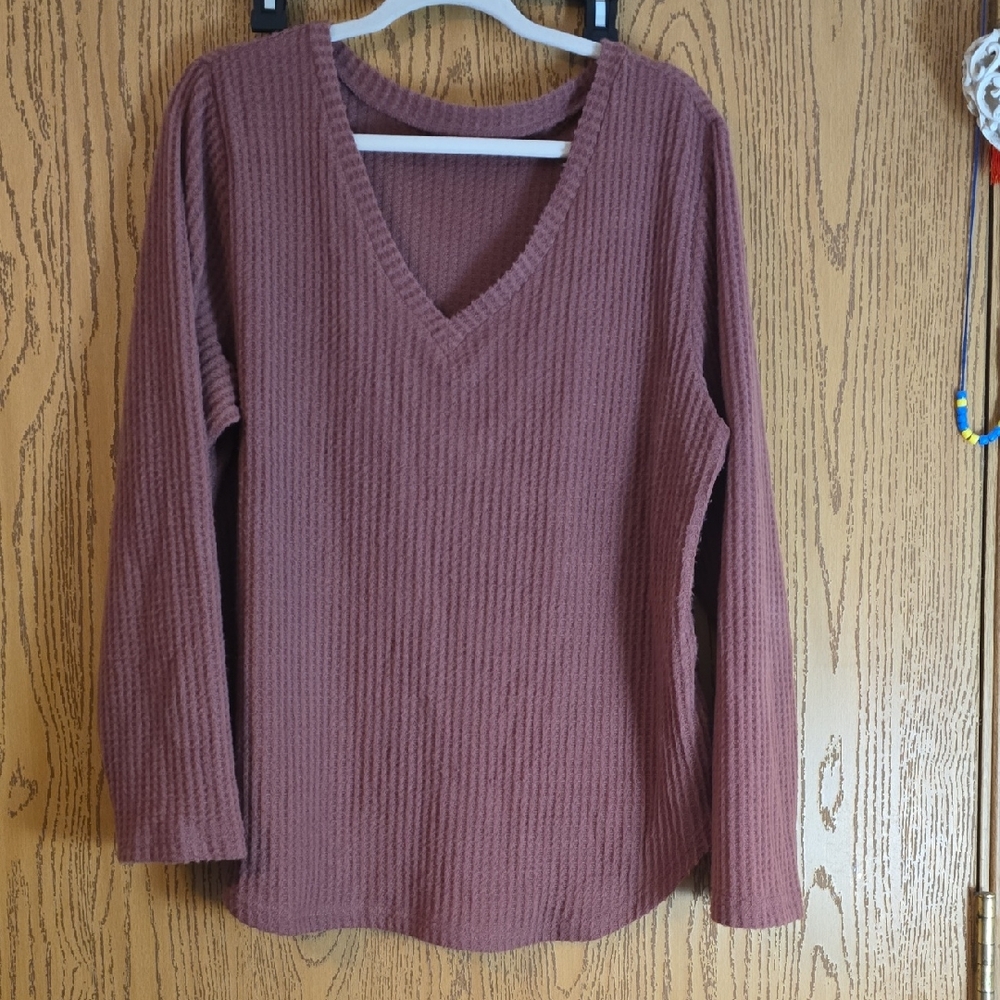 SHEIN Curve Ribbed Knit Top